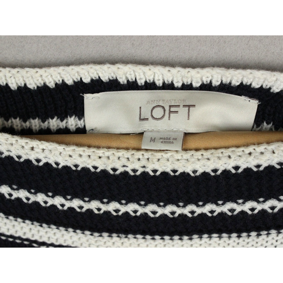 Ann Taylor Loft Medium Pullover Long Sleeve Sweater Navy - Picture 3 of 7